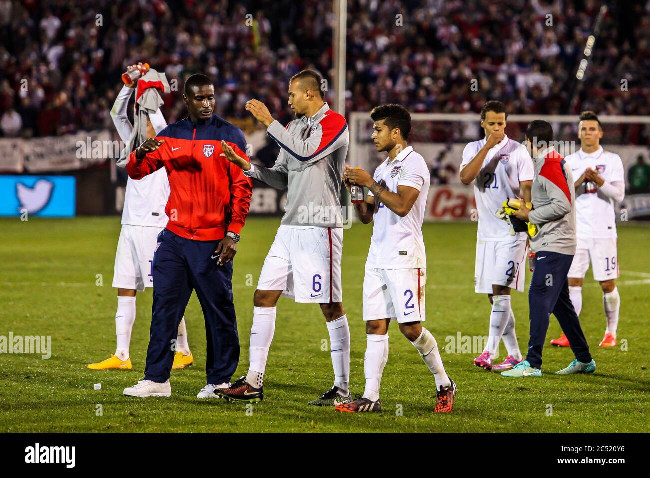 HARTFORD - OCTOBER 10:  US  players after match on US International Friendly match between US Men`s National Team vs Ecuador,  on October 10, 2014, in Stock Photo